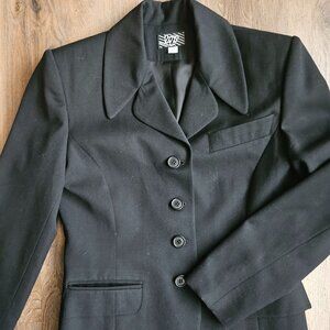 vintage 100% wool made in usa black women's blazer jacket size 4